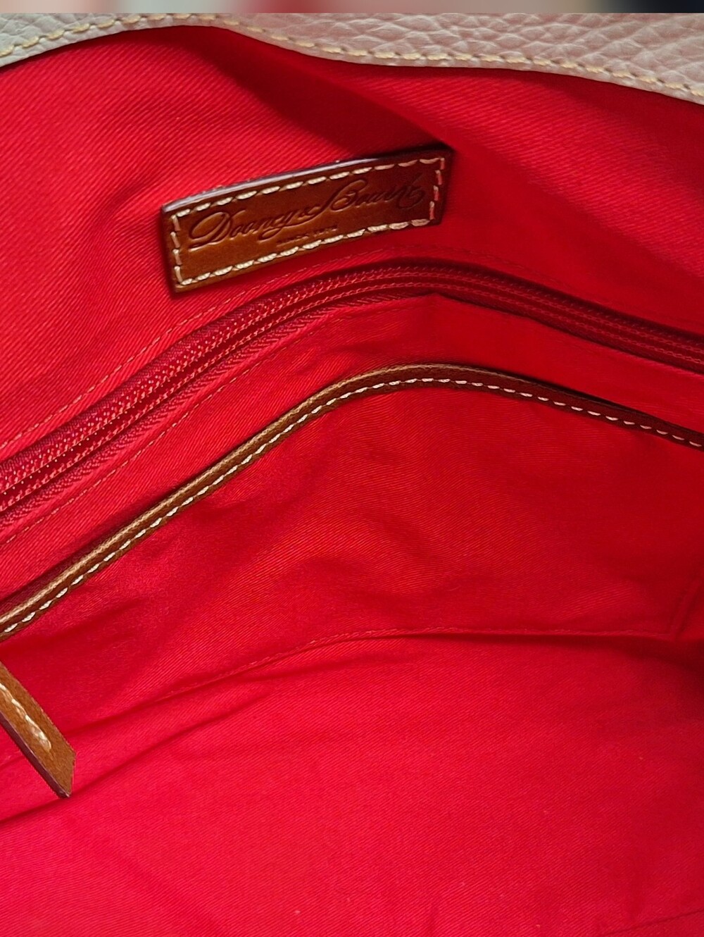 Dooney and Bourke Pebble Leather Aubrey Satchel, EUC, BONE - Picture 10 of 13
